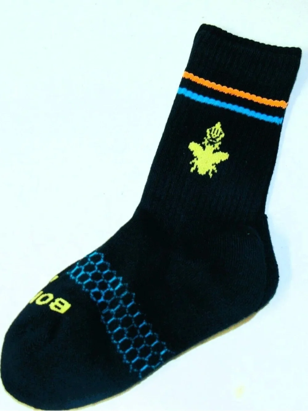 New Bombas Black Socks Cushioned Comfort Honeycomb Bee Sz XS